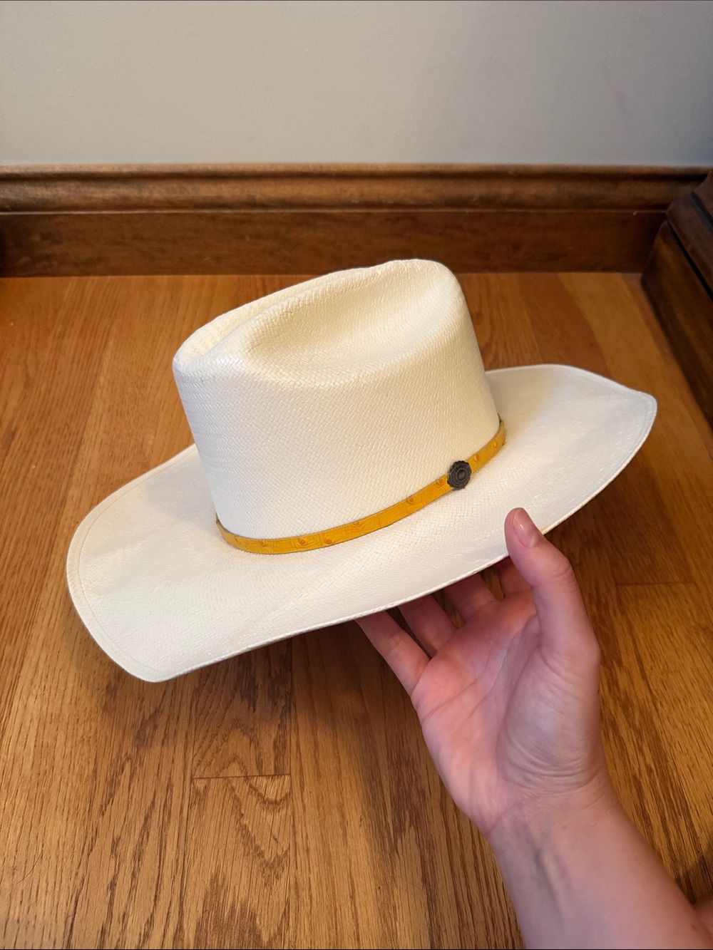 Stetson White Straw Cowboy Hat Rodeo Western